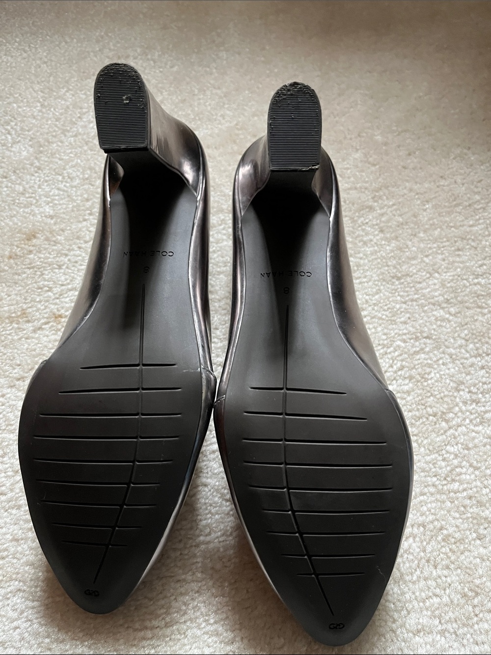 Cole Haan Metallic Silver Block Heel Pumps size 8 - Picture 5 of 6